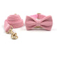 Cotton Candy Pink Collar Leash Bowtie