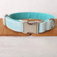 Teal Velour Collar Leash Bowtie