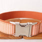 Orange Checks Collar Leash Bowtie