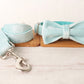 Teal Velour Collar Leash Bowtie