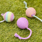 Cotton Rope Macaron Balls With Long Tail & Rattles