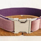 Dusty Pink Velour Collar Leash Bowtie