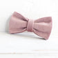 Dusty Pink Velour Collar Leash Bowtie