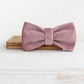 Dusty Pink Velour Collar Leash Bowtie