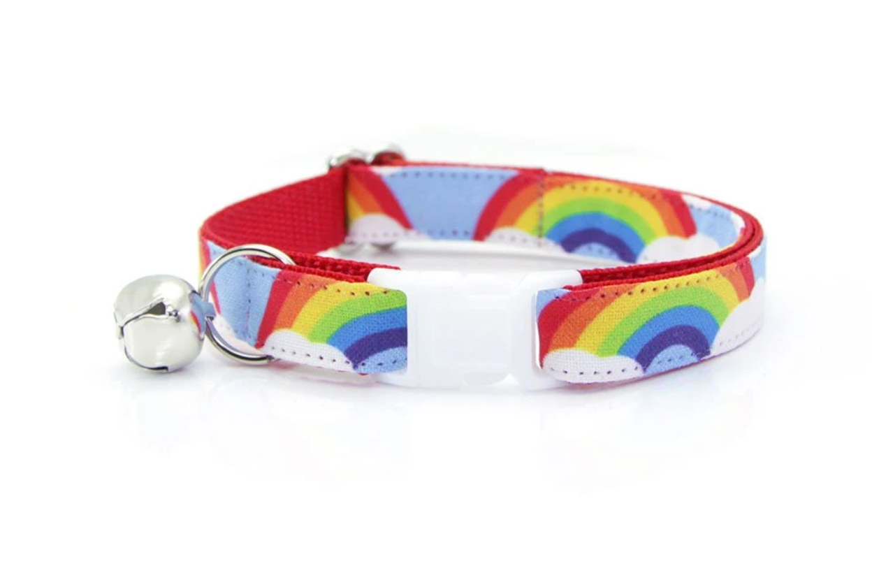 Rainbow Cat Collar Bowtie