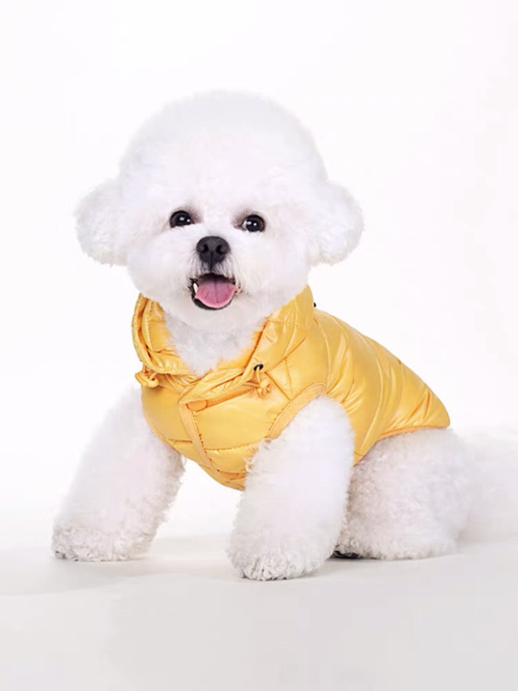 Puffer Vest Hoodie - Yellow