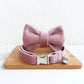 Pink Velvet Cat/Puppy Collar Bowtie