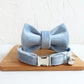 Sky Blue Velvet Cat/Puppy Collar Bowtie