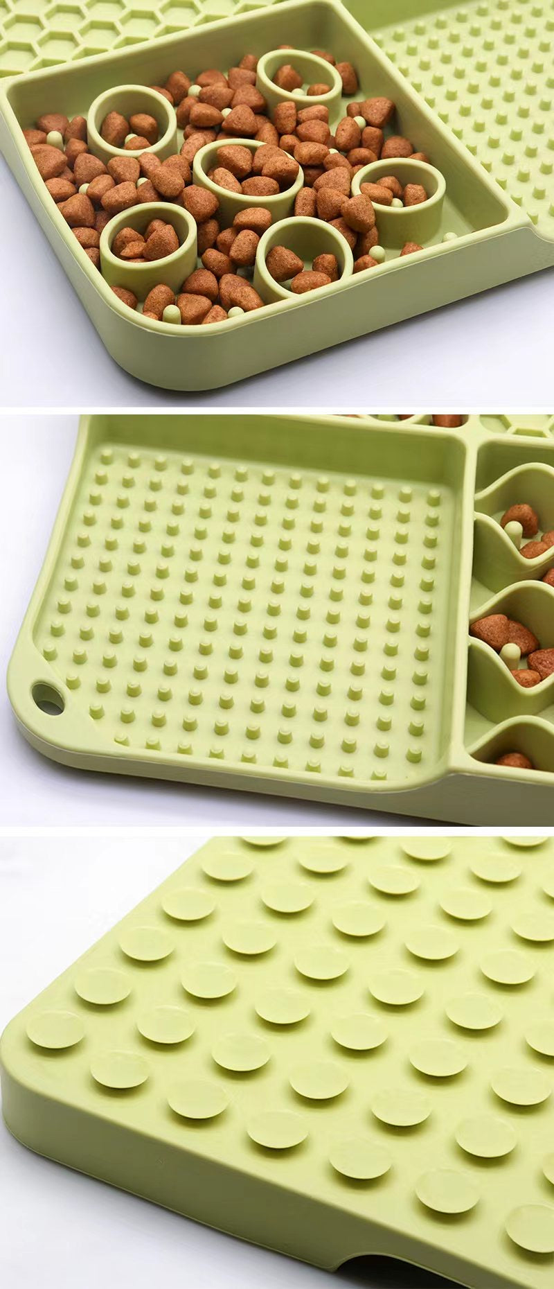 3-in-1 Pet Slow Food Bowl Silicone Licking Mat and Puzzle Feeder