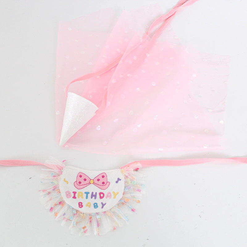 Pink Bow Birthday Bandana