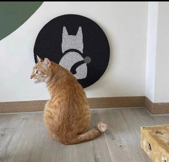 Round Cat Scratching Board - Black