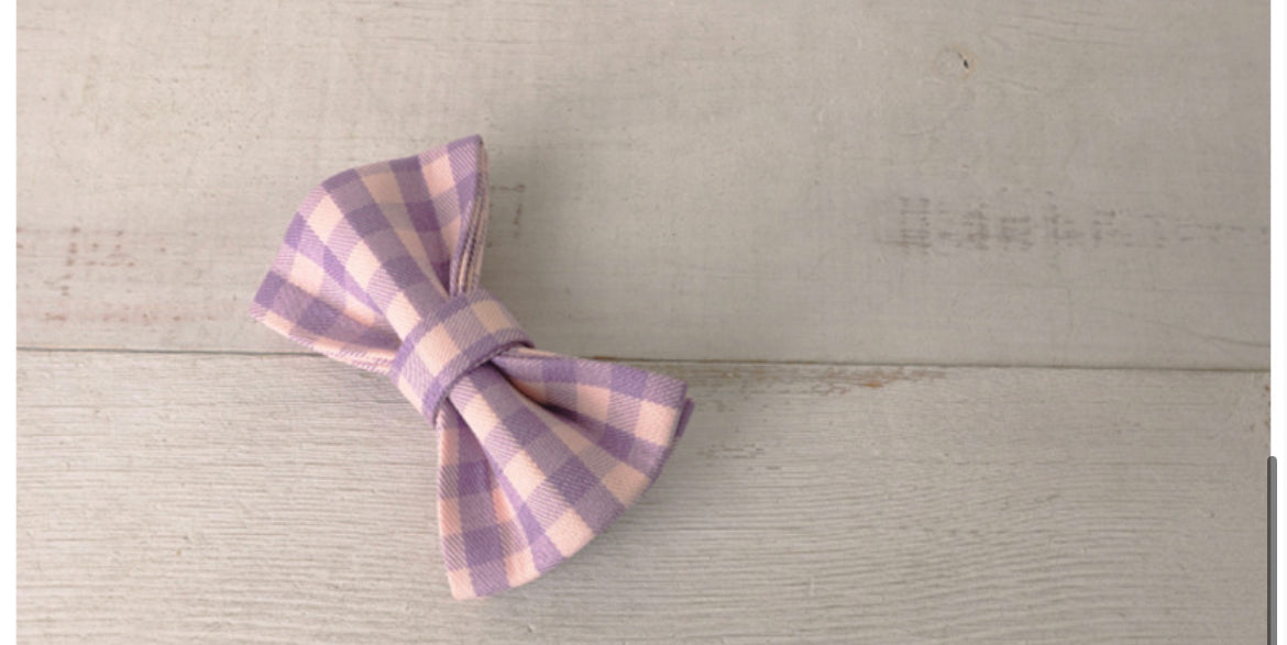 Purple Checks Cat/Puppy Collar Bowtie