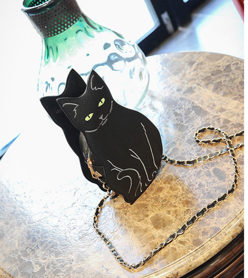 Black best sale cat purse